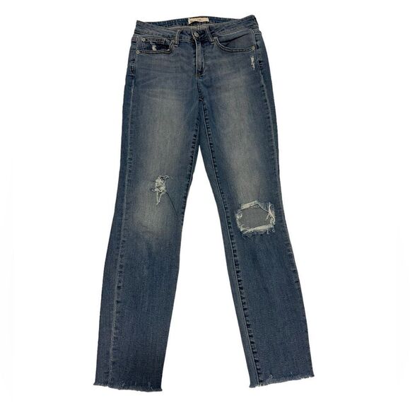 Gap 1969 27R Curvy True Skinny Jeans with small rips and distressed bottoms - Picture 1 of 10